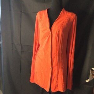 #670. Worthington Orange Long Sleeve Buttoned Blouse